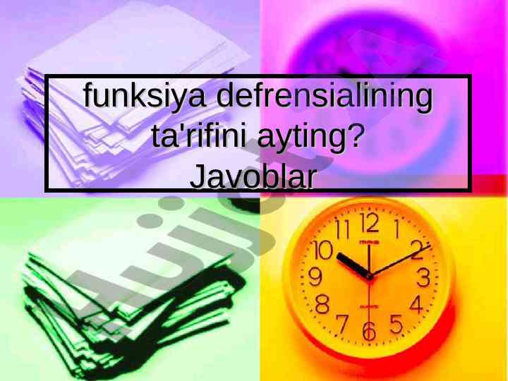 Funksiya differensiali ta'rifi va geometrik ma'nolari