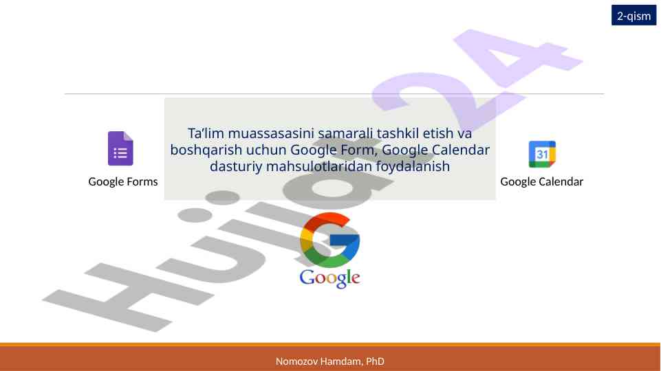 Google calendar dasturi bilan ishlash qoidalari