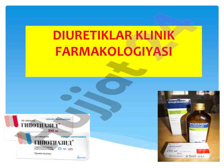 Diuretiklar klinik farmakologiyasi tasnifi