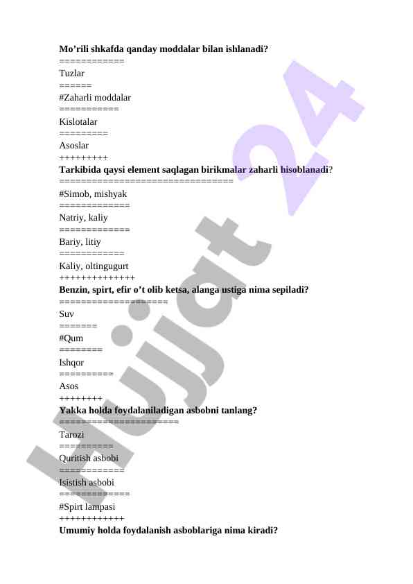 Laboratoriya asboblari va ularning ishlatilishi