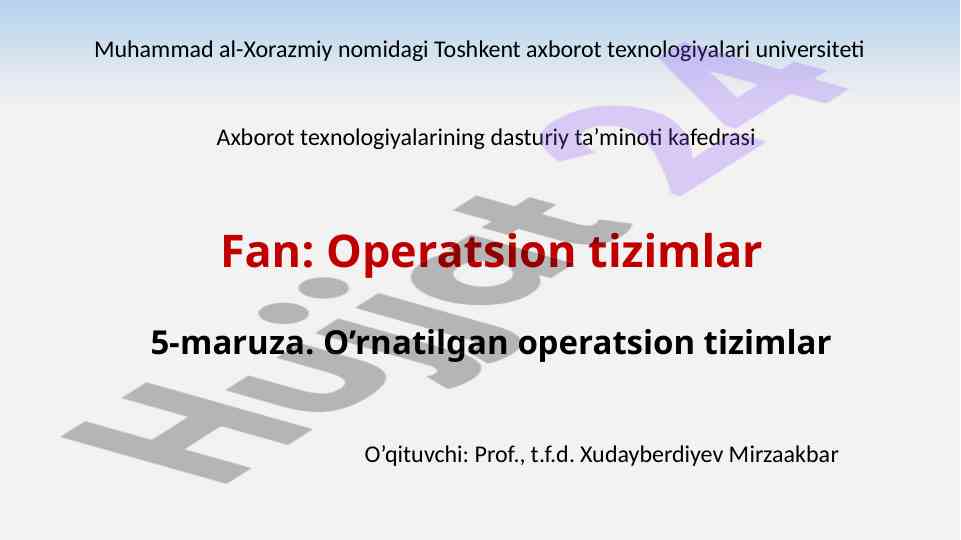Sensorli uzellar uchun operatsion tizimlar