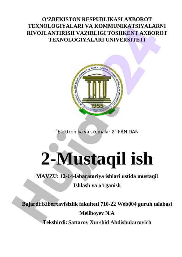 Maydoniy tranzistorlarda kalit sxemalari tahlil