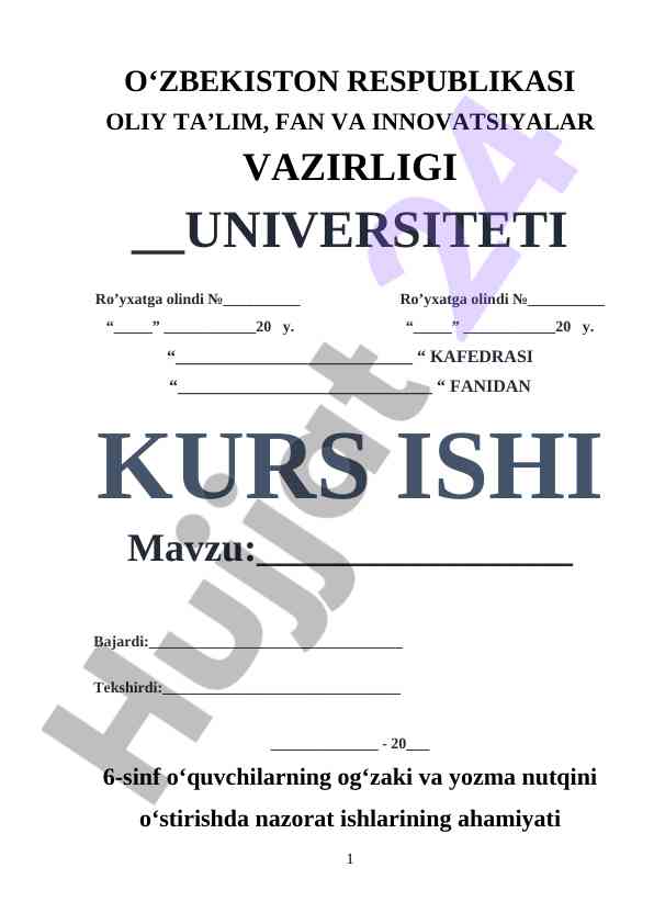 6-SINF O‘QUVCHILARNING NUTQINI RIVOJLANTIRISH
