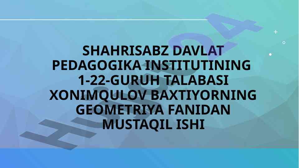 Tetraedrning hajmini hisoblash ushullari