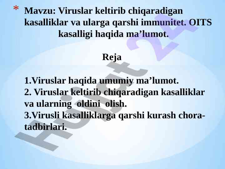 Viruslar keltirib chiqaradigan kasalliklar va immunitet