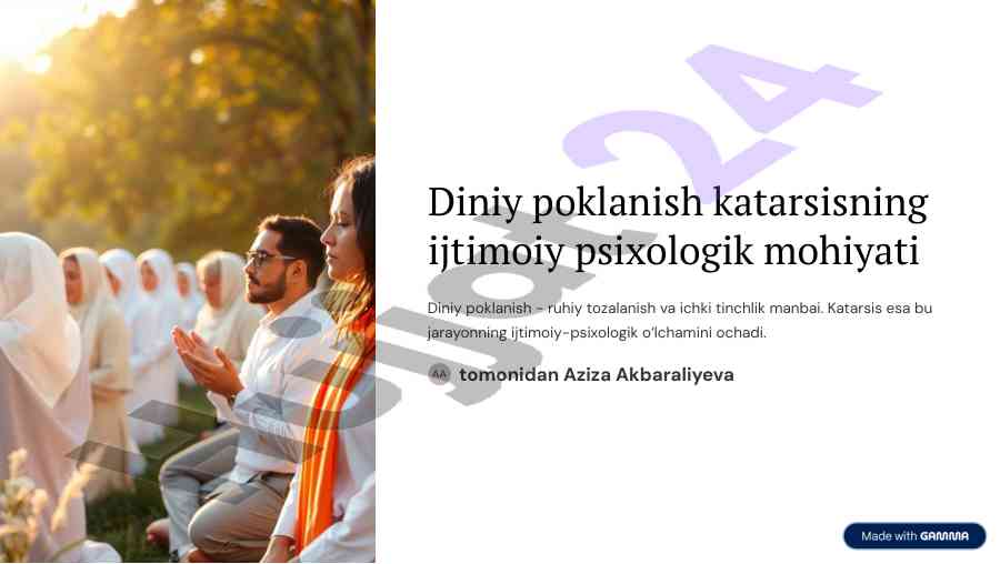Ijtimoiy psixologik mohiyatida diniy poklanish