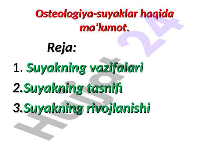 Osteologiya: suyaklar va ularning tasnifi