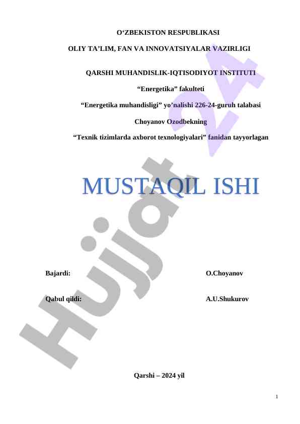 Axborot xavfsizligi tizimlarida texnologiyalar