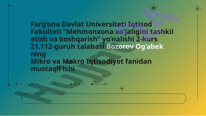 O'zbekistonning byudjet-soliq siyosati tahlili