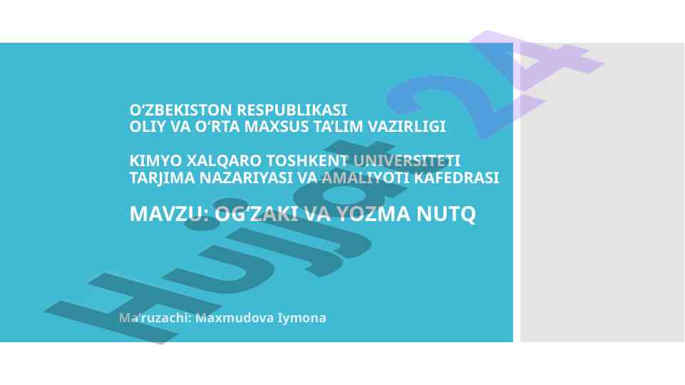 Og‘zaki va yozma nutq: asosiy yaruslar tahlili