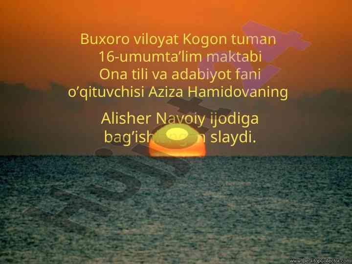 Alisher navoiy ijodiga bag‘ishlangan slayd