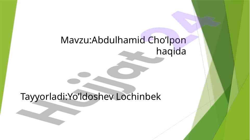Abdulhamid cho’lpon hayoti va asarlari