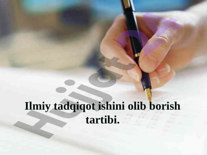 Ilmiy tadqiqot ishini olib borish tartibi