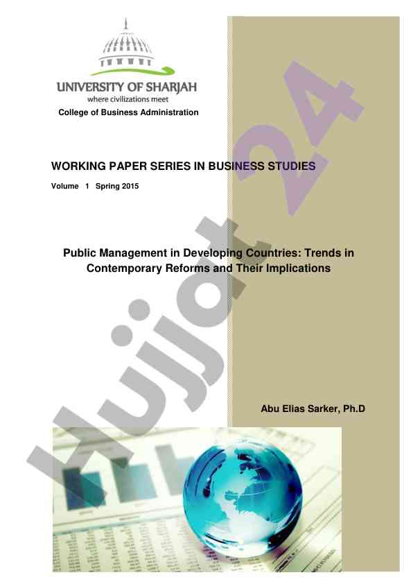 Public management trends in developing countries
