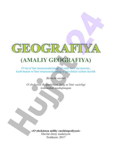 Amaliy geografiya darsligi o'rta ta'lim uchun