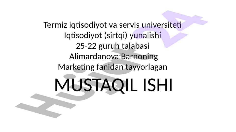 Rivojlangan davlatar iqtisodiyoti markatingida qo'llash