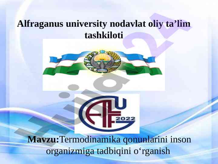 Termodinamika qonunlari va inson organizmi