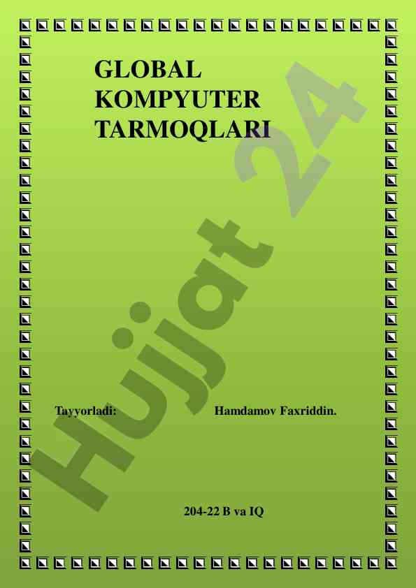 Global kompyuter tarmoqlarining tijoratda qo‘llanilishi