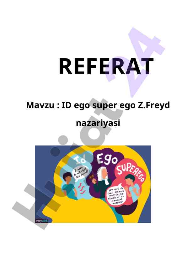 Id, ego va superego nazariyasi
