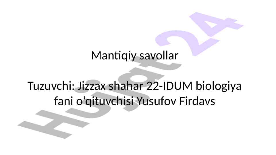 Mantiqiy savollar va dehqonchilikda almashilib ekish