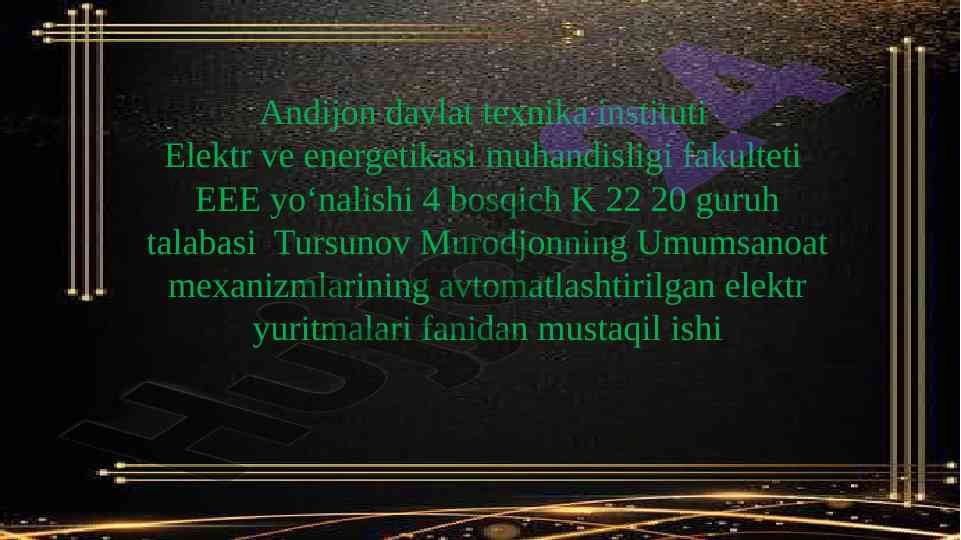 Elektr tejamkorlik muammolari va eshimlari