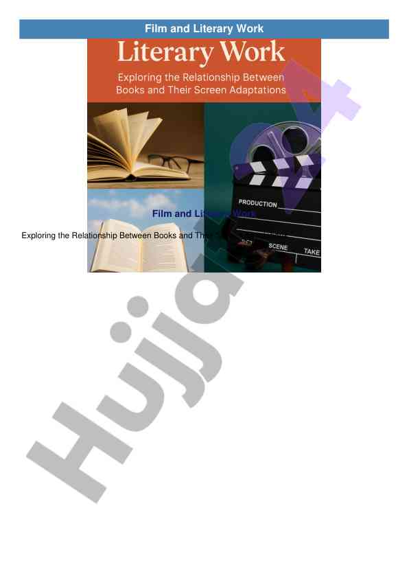 Exploring literature and film adaptations connection