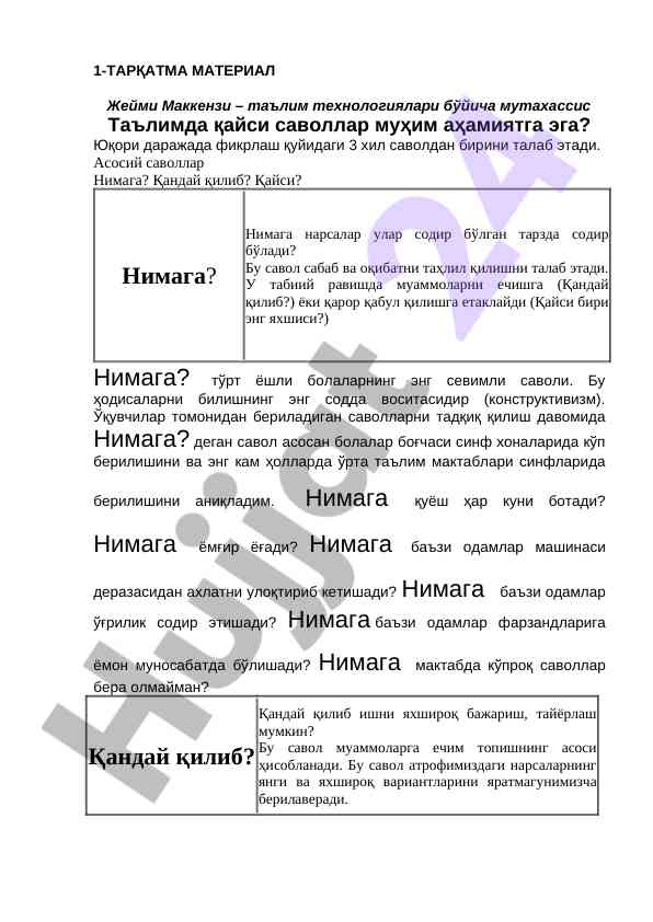 Ta'limda savol berishning muhim ahamiyati