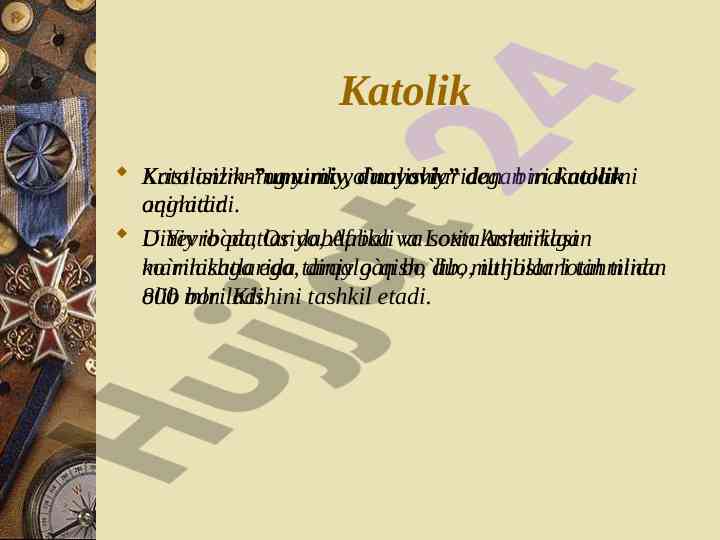 Katolik xristianlik haqida ilmiy maqola
