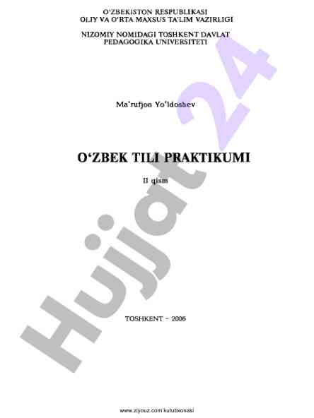 O'zbek tili praktikum ii qism