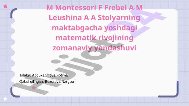 Ta'lim falsafalari va matematik rivojlanish