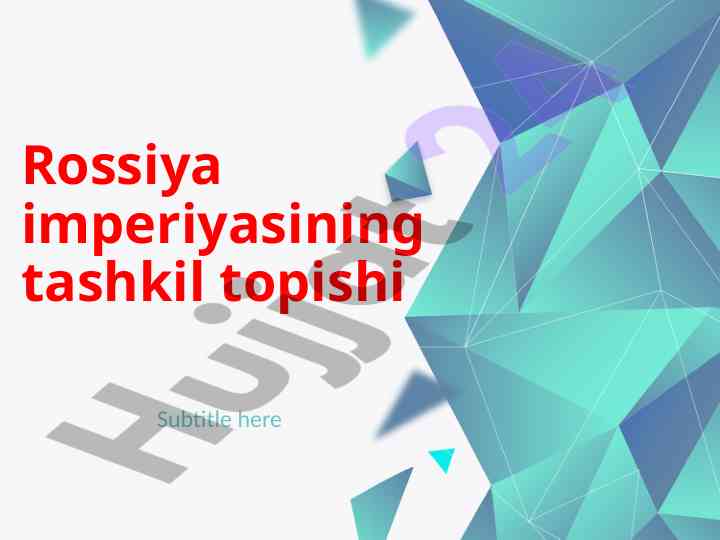 Rossiya imperiyasining tashkil topishi va krepostnoylik