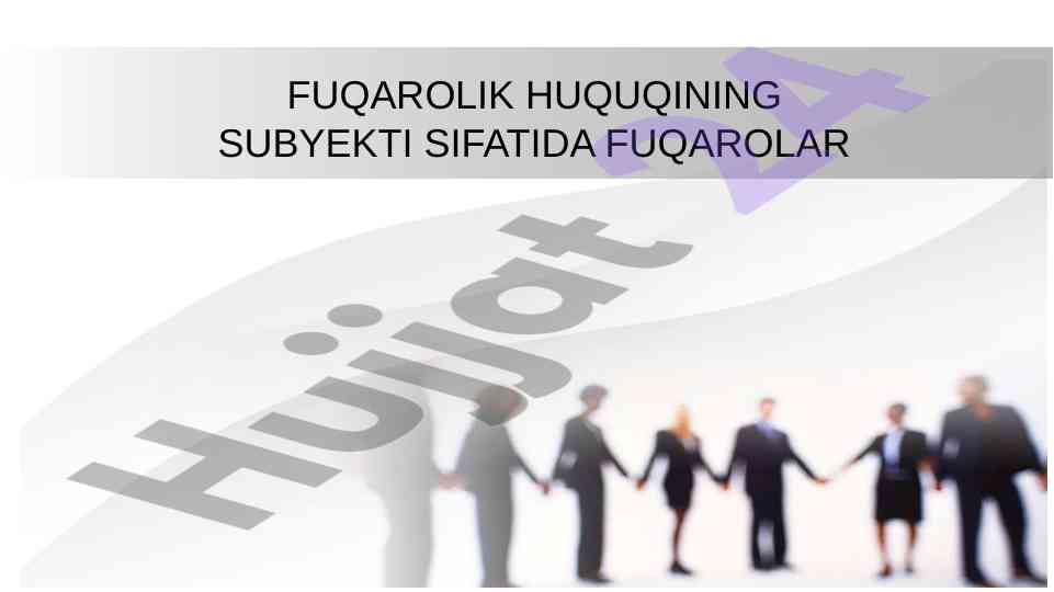 Fuqarolik huquqining subyektlari tahlili