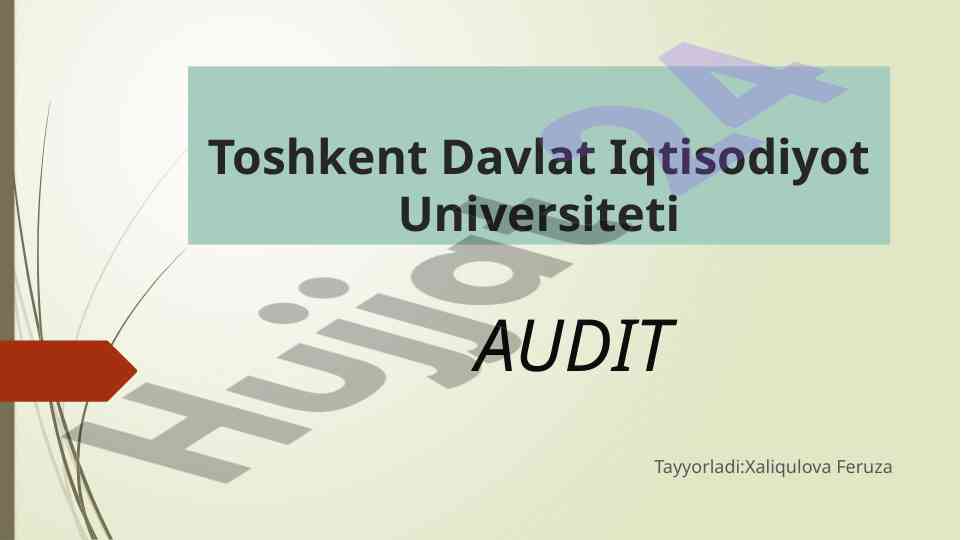 Audit hisoboti tuzishda uzluksizlik tamoyili