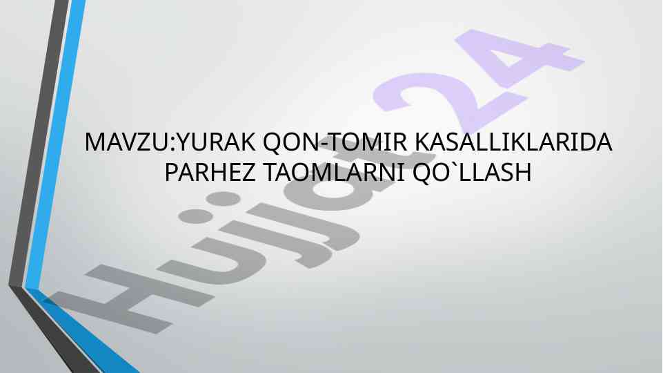 Yurak qon-tomir kasalliklarida parhez taomlari