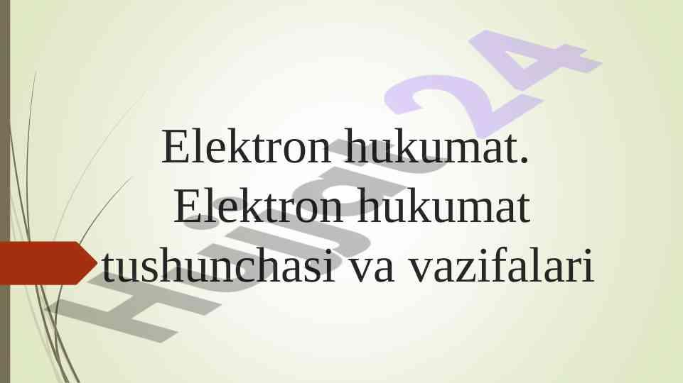 Elektron hukumat tushunchasi va vazifalari