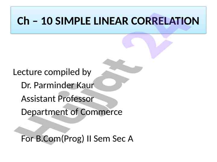 Understanding simple linear correlation concepts