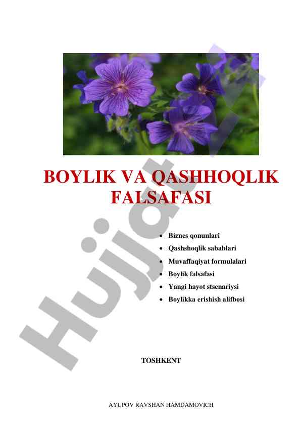 Boylik va qashshoqlik falsafasi asoslari