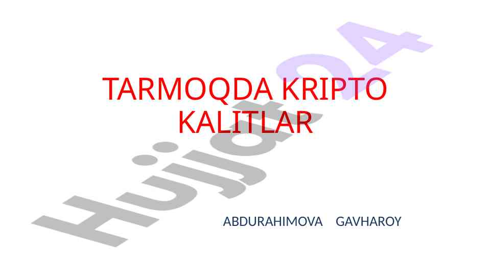 Kriptografik kalitlarni boshqarish tizimi