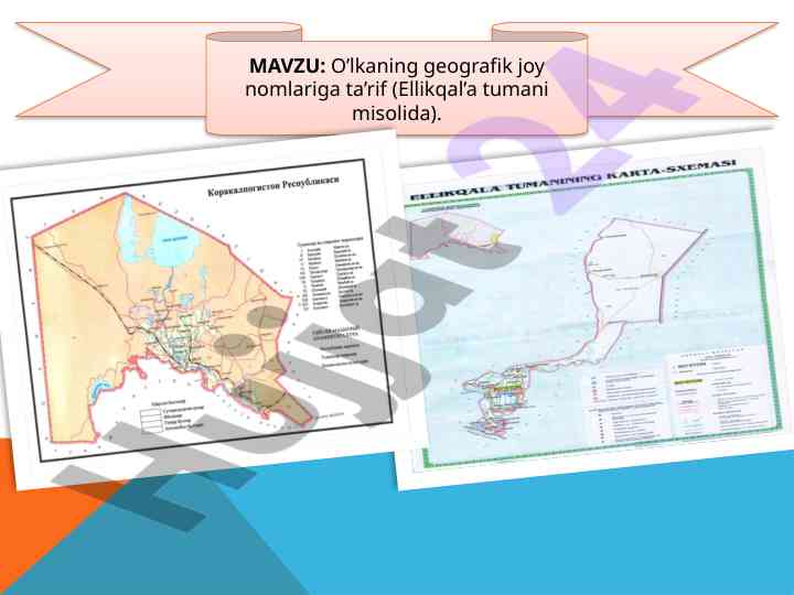 O’lkaning geografik joy nomlariga ta’rif