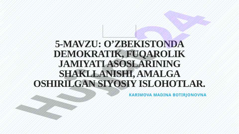 O‘zbekistonda demokratik faqat kamid tizimlari
