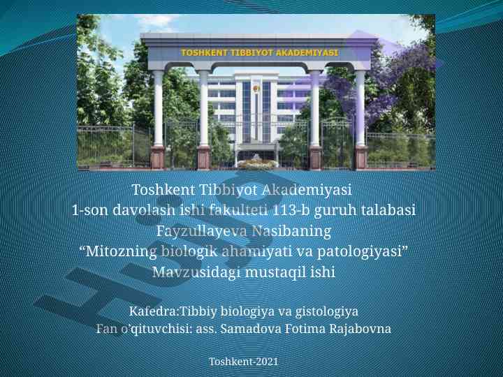 Mitozning biologik ahamiyati va patologiyasi