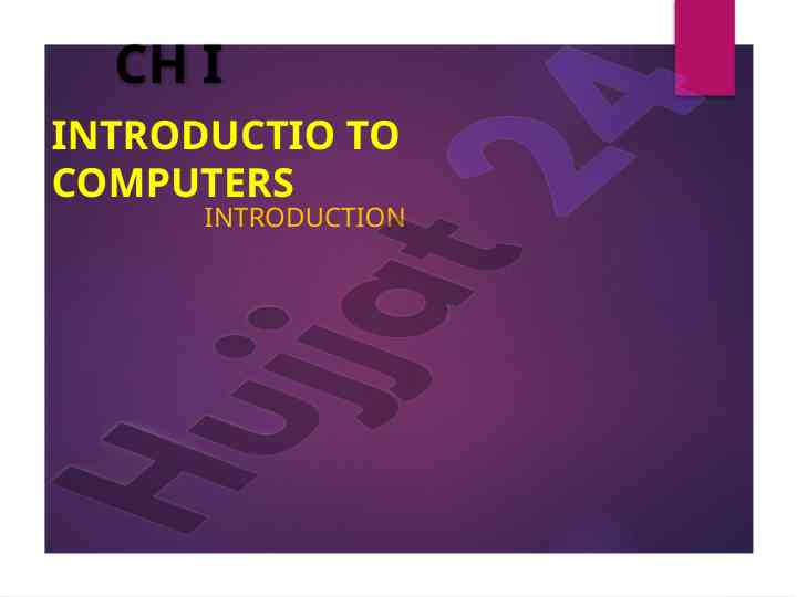 Introduction to computers and data processing