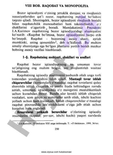 Raqobat va monopoliya tahlili