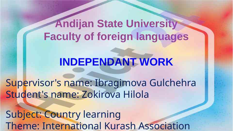 International kurash association research plan