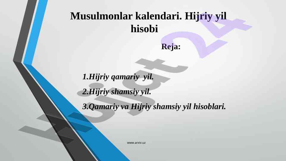Musulmonlar kalendari va hijriy yil hisobi