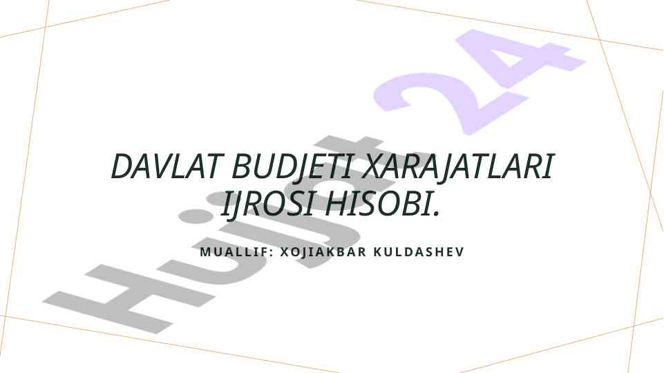 Davlat budjeti xarajatlari tahlili va hisobi