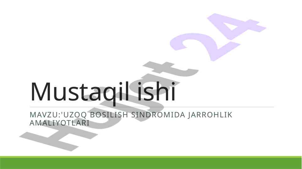 Uzoq bosilish sindromida jarrohlik amaliyotlari