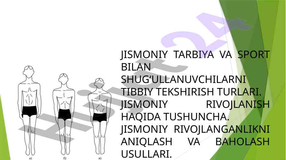 Jismoniy tarbiya va sport bilan shug‘ullanish