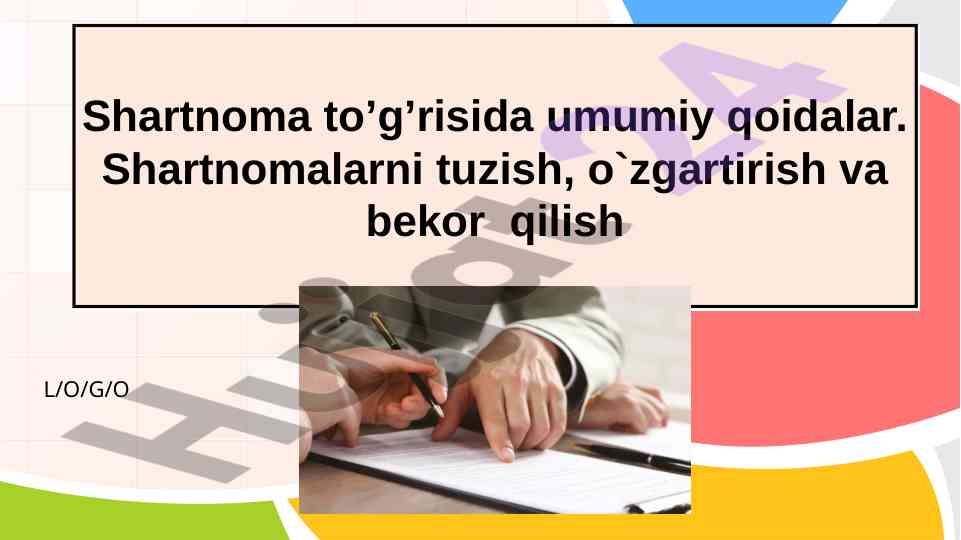 Shartnoma tüzish qoidalari va adabiyotlar