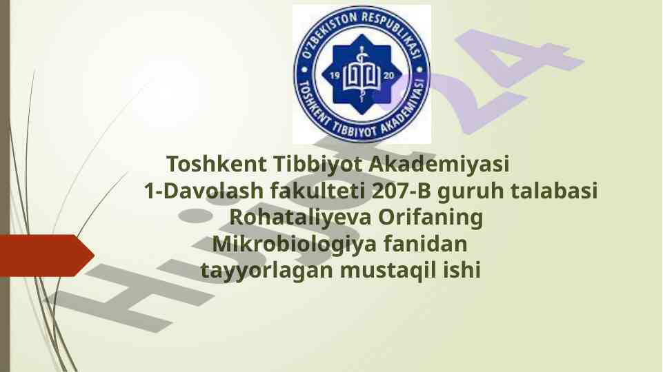 Prionlarning amaliy ahamiyati haqida mustaqil ish